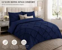 Microfibre Alexandera Duvet Cover Set I - Navy - View 2
