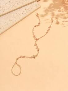 1pc Minimalist Classic Shiny 8-Point Star Decor Finger Chain, Casual Versatile Women's Hand Jewelry, Suitable For Daily Wear And Date Party, Chain Length Cut By Section, Number Of Sections Not Fixed - Multicolor - View 3