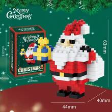 Christmas Micro Particle Building Blocks, Santa Claus Snowman Christmas Tree Reindeer Assembly Blocks, Children's Educational Handmade Puzzle Toys, Holiday Gift Small Decor - Multicolor - View 11