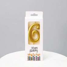 創意數字生日蛋糕蠟燭裝飾，適合生日派對 - 金色 - 查看 11