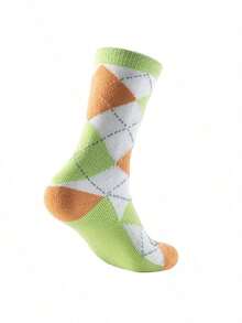 Timberland Unisex Crew Socks 2PP TB Lightweight Thermal Cre,FQ Simple Comfortable Soft Sports Casual Socks A5Z8X302 - Green/White/Orange - View 2