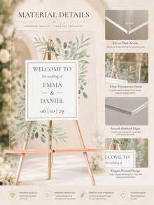 Wedding Welcome Sign, Wedding Eve Welcome Sign, Modern Wedding Entrance Sign, Acrylic Sign, Wedding Decor, Wedding Gift - Multicolor - View 3