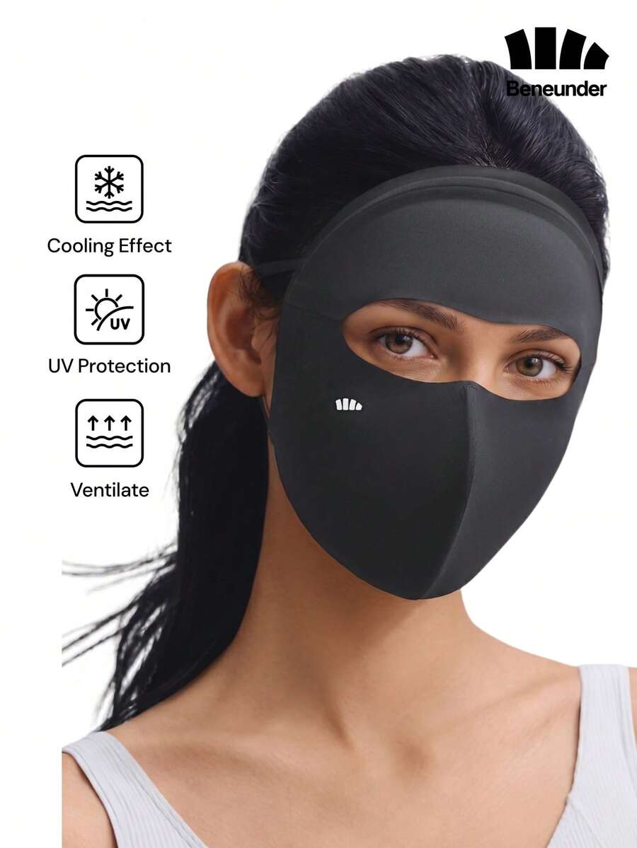 Beneunder Mascarilla Facial de Protección Solar con Enfriamiento Ligero AL220 - Negro - Ver 1