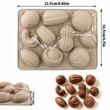 Nut-Themed Silicone Baking Mold, Non-Stick Easy Release, Silicone, Can Make Chocolate, Cake Decoration, Candy, Mini Cakes And Other Baked Goods, Beginner DIY, Home Baking - Apricot - View 2