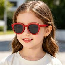 1 Pair Kids Square Rounded Frame Glasses With Double Rivets And Non-Slip Nose Pads, Sweet Decorative Eyewear For Outings, Daily Wear, Street Photography And Check-In - Multicolor - View 10