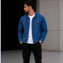 Men's Iron Button Twill Jacket - Oscuro con deshilachado - Ver 3