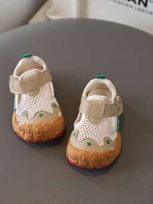 1 Pair Baby Functional Walking Shoes, Spring/Autumn Breathable New Soft Sole Anti-Slip Sports Shoes - Khaki - View 2