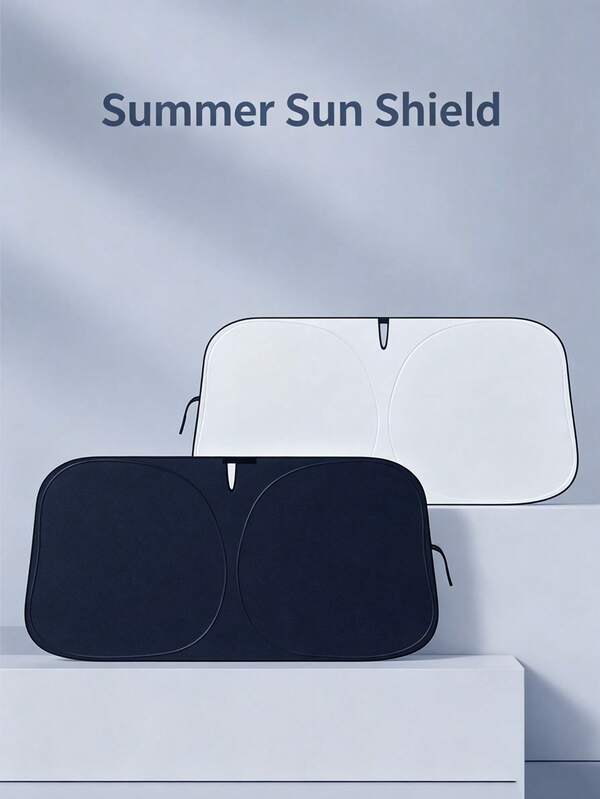 Titanium Silver Foldable Car Windshield Sunshade, Upgraded Heat Insulation Car Sunshade, Universal For Sedan SUV Truck, Essential Summer Car Sun Protection Cover