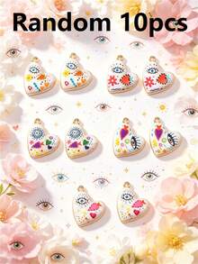 5/10/15/20/30/50pcs Random Multicolor Gothic/Punk Metal Love & Devil's Eye Pendant, Suitable For DIY Necklace, Bracelet, Earring, Keychain, Phone Chain, Couples's Gift, Jewelry Making - Multicolor - View 20