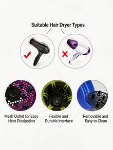 1PC Travel Foldable Hair Diffuser, Portable Collapsible Hair Diffuser Blow Dryer Hood, Retractable Hair Dryer Diffuser, Curly Hair Retractable Dryer, Silicone Diffuser Hood, Large Interface Retractable Diffuser For Curly Hair, Blow Dryer Diffuser Hood, Suitable For Natural Fine And Thick Hair, Universal Blow Dryer Accessory Compatible With Blow Dryers With Nozzles - Telescopic Windshield - View 11