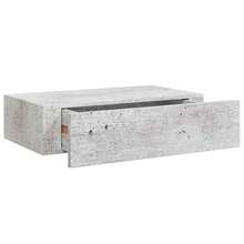 vidaXL Wand-Schubladenregal Wand-Schublade Schweberegal Hängeregal Wandschrank Wandboard Wandregal Mit Schublade Betongrau 40x23,5x10cm MDF - Concrete Dust - View 2