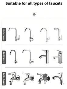 廚房水龍頭過濾延長器 家用水淨化器 防濺水嘴過濾與淨化裝置，適用直徑 15mm 至 32mm 的水龍頭，360° 旋轉水嘴，通用濾芯，6 層精細過濾系統，可輕鬆去除各種雜質 - A - 查看 11