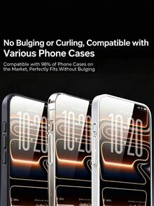 3PCS, Tempered Glass Screen Protector, Full Screen Protection, Curved Edge, Anti-Scratch, Anti-Collision, Water-Resistant, Anti-Fingerprint, High Definition Film, Compatible With IPhone17e/17 Pro Max/17 Pro/17Air/17/16 Pro Max/16 Pro/16 Plus/16/15 Pro Max/15//14/13/12/11 And Other Models. - Clear - View 8