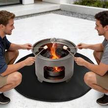 Round Fire Pit Mat Black Under Grill Mat Round Firpit Mat - 1PCS - View 6