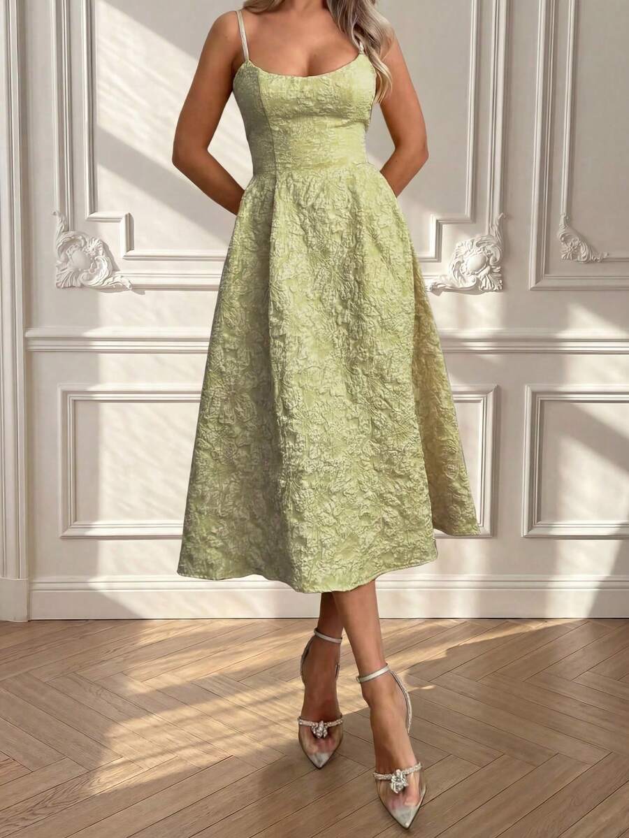 Women Midi Dresses - 軍綠色 - 查看 1