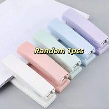 1pc Mo Landi Hand-Held Stapler, Korean Simple Wind Arc Body Anti-Slip Hand-Held Contour Manual Binding Tool Paper Binding Stapler Hand DIY, Bill Sorting, Portable Office Stationery Scrapbook Supplies School Supplies. - C - View 7
