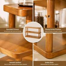 3 Tier Bamboo Kitchen Countertop Organizer, Wooden Coffee Bar Storage Shelf, Multi-Layer Spice Rack For Kitchen, Bathroom & Home Decor - Multicolor - View 5