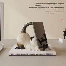 Creative Siamese Cat Design Cell Phone Stand, Cute Resin Desktop Tablet Holder, Animal Figurine Ornament For Home Office Desk Decor - Cat Stand - View 5