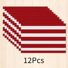 1pc Red And White Striped Placemat, Minimalist Modern Table Mat, Dining Table Decor, Easy To Clean Kitchen Restaurant Home Daily Use, Christmas Holiday Decoration - Multicolor - View 8