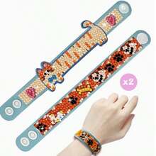 2 Sets 5D DIY EVA Diamond Painting Bracelets, Rhinestone Bracelet Handmade Kit, Mosaic Gemstone Sticker Bracelet Making Set, Creative Handmade Art Decor Gift - Sets - View 4