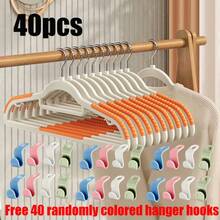 10/40pcs Heavy Duty Non-Slip Hangers (Free Hooks) - Durable, Sturdy, Space-Saving Design, Suitable For Shirts, Pants, Indoor Storage, Outdoor Drying, Clothing Display, Standard Hangers, Closet Organization - Multicolor - View 3