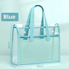 1 buah Tas Tangan Tebal, Tas Berkas, Ukuran A4 Transparan Tahan Air, Tahan Lama, Tas Penyimpanan Buku, Kertas Ujian, dan Tugas Sekolah untuk Siswa - Set - View 12