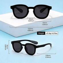 1 Pair Kids Square Rounded Frame Glasses With Double Rivets And Non-Slip Nose Pads, Sweet Decorative Eyewear For Outings, Daily Wear, Street Photography And Check-In - Multicolor - View 11