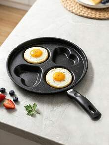 MiLaiWP [Stainless Steel Healthy Fryer] Stainless Steel Fryer 4-Hole Pancake Pan - Healthy Cooking, Indoor/Outdoor Use, No Power Required, Suitable For Induction Cooktop, Kitchen Pot (Black) - View 5