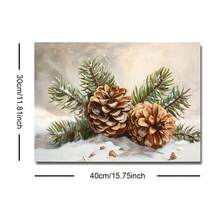 1pc Framed/Unframed Snowy Pine Cone Christmas Vintage Poster Festival Cozy Wall Art Canvas Print Nordic Winter Xmas Holiday Botanical Country Farmhouse Aesthetic Decor Retro Rustic Painting For Apartment,Living Room,Bedroom,Modern Home Decoration - A - View 10