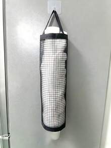 1/2/4pcs Mesh Wall-Mounted Plastic Bag Storage Organizer, With Adhesive Hooks, Hanging Shopping Bag Holder, Multi-Function Plastic Bag And Kitchen Disposable Items Dispenser, Space-Saving Storage, Suitable For Kitchen, Bathroom, Laundry Room, Closet, Behind Door - Multicolor - View 5