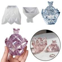 3D Diamond Pyramid Faceted Storage Box Silicone Mold With Lid, Epoxy Resin Crystal Jewelry Storage Box Can Mold, DIY Cement Plaster Candle Holder Can Container Mold, Home Decor Gift - Multiple Styles - View 13