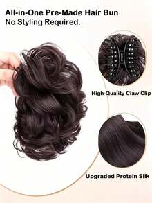 Fluffy Synthetic Hair Bun Claw Clip Hair Accessory, Fake Bun Hair Clip, Bun Hair Accessory For Easy Updo Styling, Fluffy Hair Bun Hair Accessory For Slouchy Daily Updo Styling - Wig Hair Grab - View 6