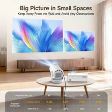 Magcubic HY320Pro 2026 New Smart Projector Native 1080P Full HD Supports 8K Video Decoding 400ANSI Android 14 OS Smart TV Projector Built-In 5W Speaker WiFi 6 BT5.4 Home Cinema Suitable For Movies Video Games Streaming - White - View 4