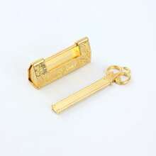 1pc Vintage Chinese Style Lock And Key, Retro Pin Lock | Floral & Bird Carved Vintage Padlock, Old-Fashioned Antique Lock With Key, Suitable For Jewelry Box Drawer - Multicolor - View 11
