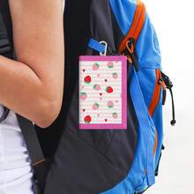 Cute Strawberry Wallet, Daily Use Coin Purse With Keychain, Tri-Fold Design With Multiple Pockets And Card Slots, Girls & Teens Wallet, Pink Color - Multicolor - View 6