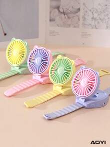 AOYI Mini Battery-Powered Fan With Wrist Strap, Small Portable Personal Fan, Watch-Style Travel Fan For Beach, Suitable For Kids Boys And Girls Indoor And Outdoor Use, Battery Not Included - Multicolor - View 3