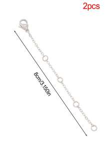 2pcs Stainless Steel Extension Chain Findings Lobster Clasps Necklace Adjuster Chain Extension Connector For Jewelry Making Accessories - DIY Extension Chain - View 9