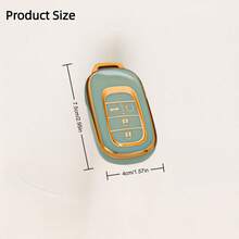 TRTY 1PC Luxury Gold Decor Soft TPU Car Key Cover, Compatible With HR-V CR-V ZR-V BREEZE Pilot Accord Civic Passport Odyssey, Elysion 4-Button And 5-Button Smart Remote Key Shell, HOLD Support Car Finder Alarm, Anti-Drop Key Fob Protective Case, Fits Original Car Key Shape, Car Key Accessories - Civic Key Cover - View 3