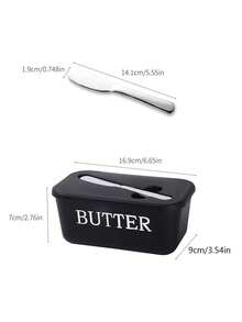1pc Plastic Butter Box With Butter Knife And Lid, Airtight Butter Storage Container For Kitchen Baking And Gifting, Dishwasher - Multicolor - View 5