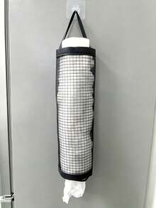 1/2/4pcs Mesh Wall-Mounted Plastic Bag Storage Organizer, With Adhesive Hooks, Hanging Shopping Bag Holder, Multi-Function Plastic Bag And Kitchen Disposable Items Dispenser, Space-Saving Storage, Suitable For Kitchen, Bathroom, Laundry Room, Closet, Behind Door - Multicolor - View 9