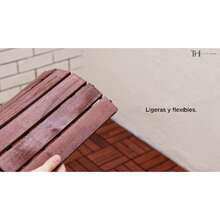 Piso de Madera para Exterior y Jardín 10 Piezas,Deck de Madera de Acacia Modular para Terraza y Regadera, Baldosas Interconectables 30x30 cm Cubre 0.93 m² (Parquet Gold - Parquet Dorado - Ver 8
