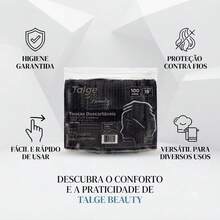 Touca Descartável TNT sanfonada com 100 unidades Talge Beauty Preta - Preto - Visão 6