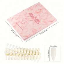 320 Colors Marble Texture Color Card Display Book Oil Glue Display Board + 480 Colors Nail Tips - Multicolor - View 3