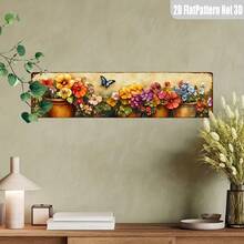 2D Flat, 1pc, Vintage Potted Plant Butterfly Metal Plaque - | Suitable For Home, Farmhouse, Cafe And Other Rustic Metal Decor | Durable, Easy To Hang | Unique Gift Idea (Random Style) - A - View 6