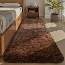 EDIMENS Long Hallway Runner Rug 80x300, High Pile Bathroom Rug Non-Slip, Fluffy Washable Kitchen Rug Bath Mat, Rugs For Bedroom Bed Runner Hallway Living Room - 咖啡棕 - 查看 11