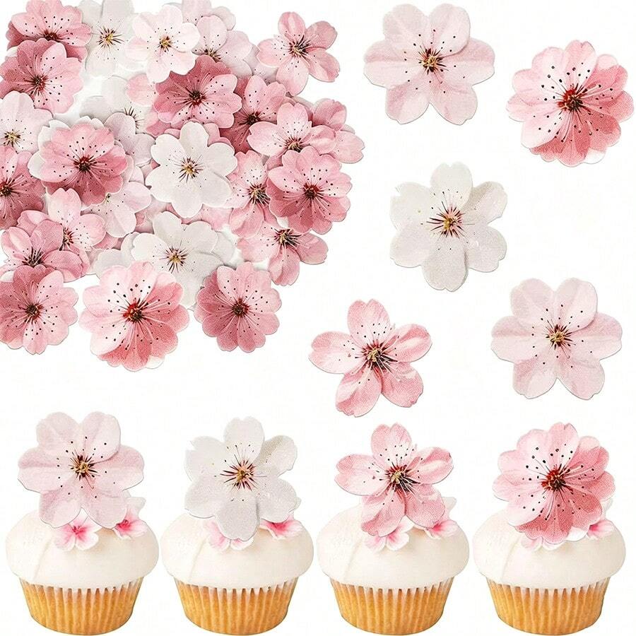 Mixed Color Pansy Decorative Mini Artificial Flower Applique, Paper Cup Decoration, Butterfly Pattern, Premium Paper Material, Suitable For Wedding, Birthday Party And Other Occasions Decoration, Handmade DIY Decoration Project - Champagne - View 1