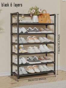 1 pieza Estantería para zapatos simple de 3 a 7 niveles, gabinete a prueba de polvo para la entrada, dormitorio, interior, balcón - Multicolor - Ver 2