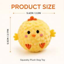 2pcs Yellow Chick Pet Interactive Bouncing Squeaky Toy Ball, Dog & Cat Boredom Relief Companion Toy, Sound-Attracting For Pets - Multicolor - View 6
