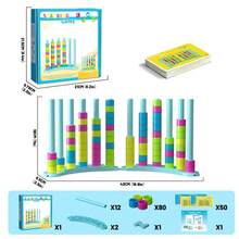 Classic Toy Interactive Game Stacking Blocks Set, Colorful Stacking Toys With Cards, Intelligence Challenge, Christmas Gift, Birthday Gift - Multicolor - View 9