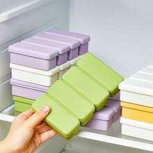 多色矽膠冰塊模具附蓋，家用長條冰塊模，無異味冷凍冰塊盒，夏季飲品冷卻冰塊模 - 綠色 - 查看 4